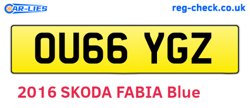 OU66YGZ are the vehicle registration plates.