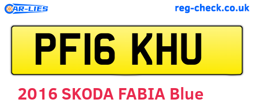 PF16KHU are the vehicle registration plates.