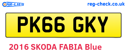 PK66GKY are the vehicle registration plates.