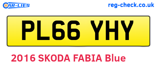 PL66YHY are the vehicle registration plates.