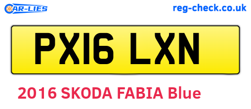 PX16LXN are the vehicle registration plates.