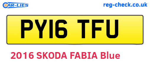 PY16TFU are the vehicle registration plates.