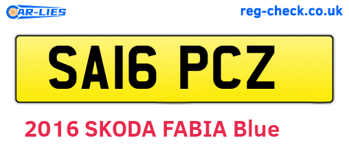 SA16PCZ are the vehicle registration plates.
