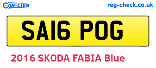 SA16POG are the vehicle registration plates.