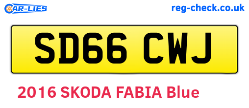 SD66CWJ are the vehicle registration plates.
