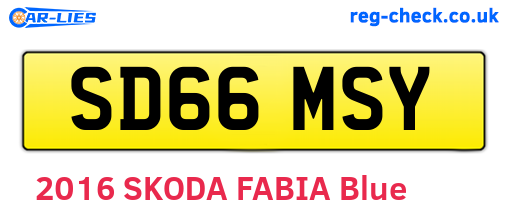 SD66MSY are the vehicle registration plates.