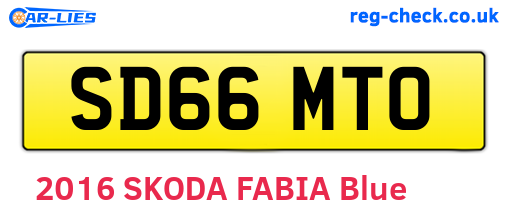 SD66MTO are the vehicle registration plates.