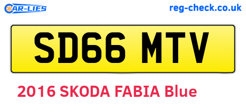 SD66MTV are the vehicle registration plates.