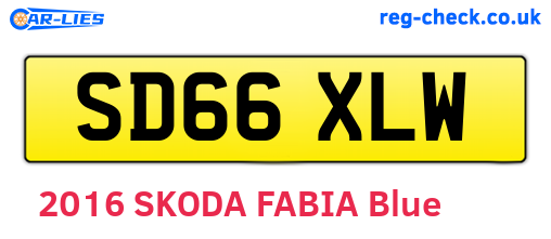 SD66XLW are the vehicle registration plates.