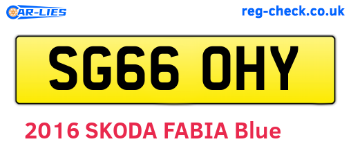SG66OHY are the vehicle registration plates.