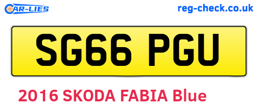 SG66PGU are the vehicle registration plates.
