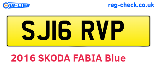 SJ16RVP are the vehicle registration plates.