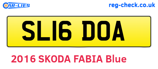 SL16DOA are the vehicle registration plates.