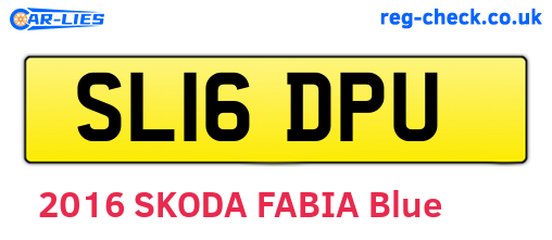 SL16DPU are the vehicle registration plates.