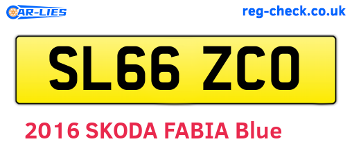SL66ZCO are the vehicle registration plates.