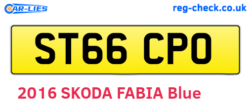 ST66CPO are the vehicle registration plates.