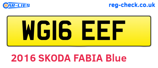 WG16EEF are the vehicle registration plates.