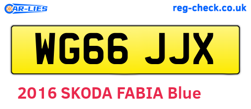 WG66JJX are the vehicle registration plates.