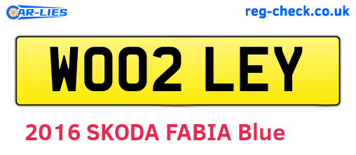 WO02LEY are the vehicle registration plates.