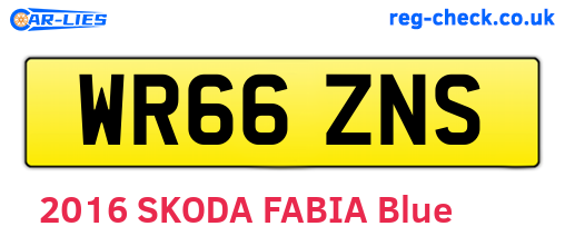 WR66ZNS are the vehicle registration plates.