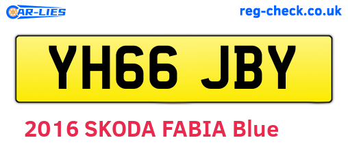 YH66JBY are the vehicle registration plates.