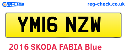 YM16NZW are the vehicle registration plates.