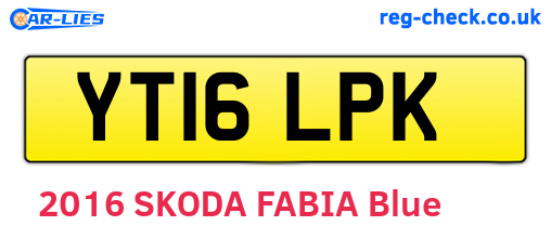 YT16LPK are the vehicle registration plates.