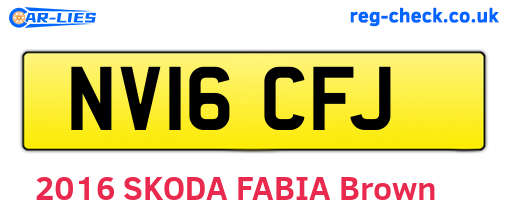 NV16CFJ are the vehicle registration plates.