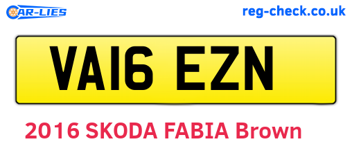 VA16EZN are the vehicle registration plates.