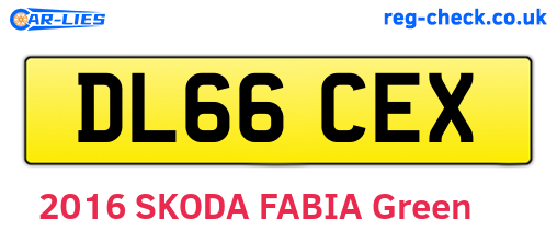 DL66CEX are the vehicle registration plates.