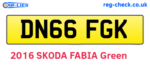 DN66FGK are the vehicle registration plates.