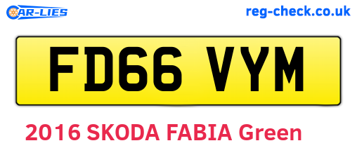 FD66VYM are the vehicle registration plates.
