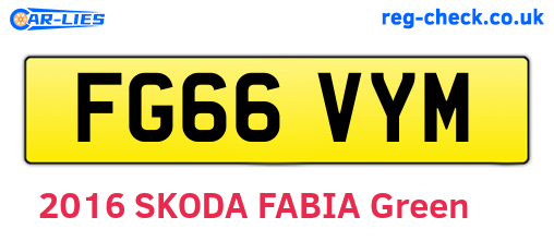 FG66VYM are the vehicle registration plates.