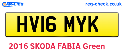 HV16MYK are the vehicle registration plates.