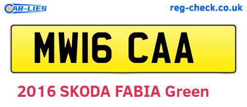 MW16CAA are the vehicle registration plates.