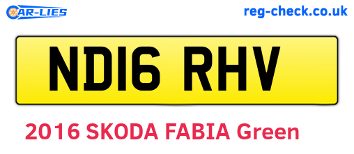 ND16RHV are the vehicle registration plates.