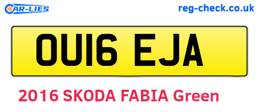 OU16EJA are the vehicle registration plates.
