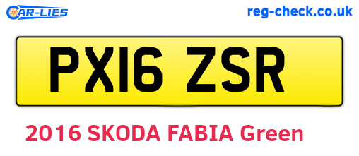PX16ZSR are the vehicle registration plates.