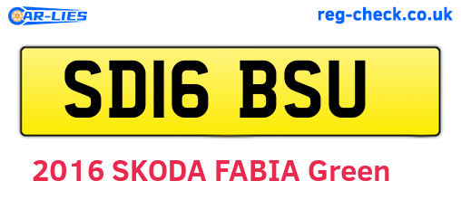 SD16BSU are the vehicle registration plates.