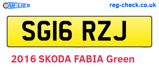 SG16RZJ are the vehicle registration plates.