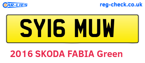 SY16MUW are the vehicle registration plates.