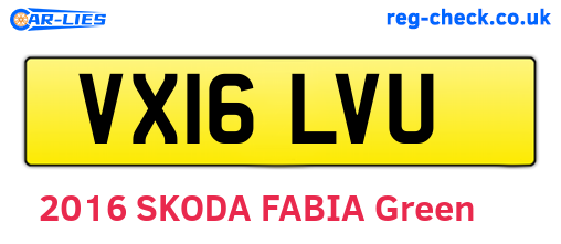 VX16LVU are the vehicle registration plates.