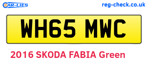 WH65MWC are the vehicle registration plates.