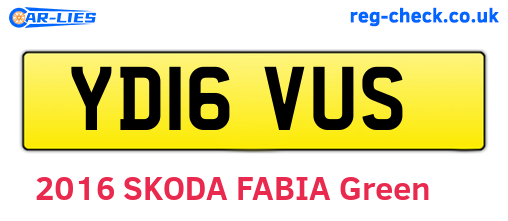YD16VUS are the vehicle registration plates.