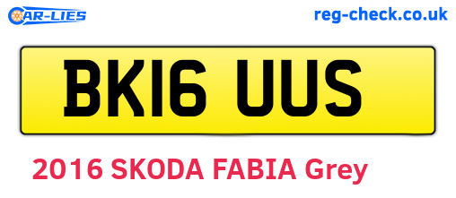 BK16UUS are the vehicle registration plates.