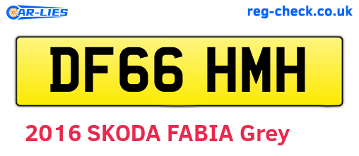 DF66HMH are the vehicle registration plates.
