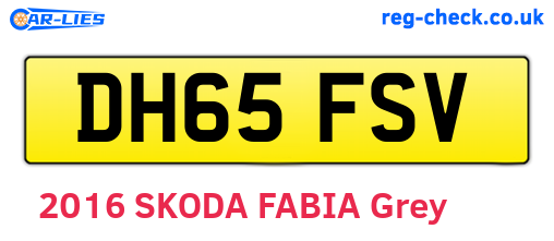 DH65FSV are the vehicle registration plates.