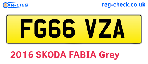 FG66VZA are the vehicle registration plates.