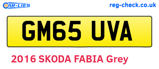 GM65UVA are the vehicle registration plates.