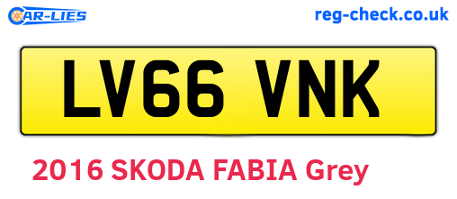 LV66VNK are the vehicle registration plates.